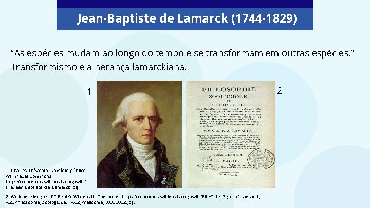 Jean-Baptiste de Lamarck (1744 -1829) “As espécies mudam ao longo do tempo e se