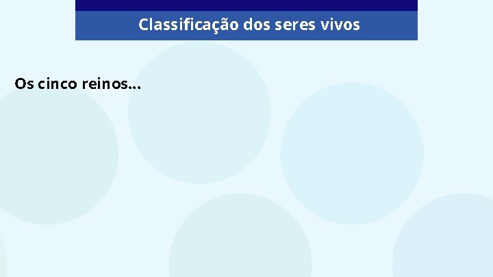 Classificação dos seres vivos Os cinco reinos. . . 