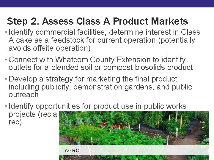 Step 2. Assess Class A Product Markets • Identify commercial facilities, determine interest in Step 2. Assess Class A Product Markets • Identify commercial facilities, determine interest in