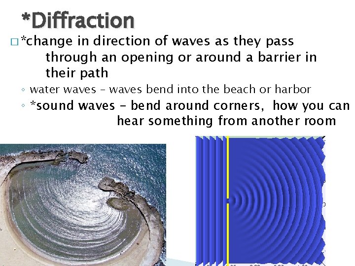 *Diffraction � *change in direction of waves as they pass through an opening or