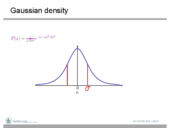 Gaussian density m 