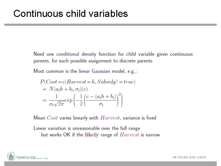 Continuous child variables 