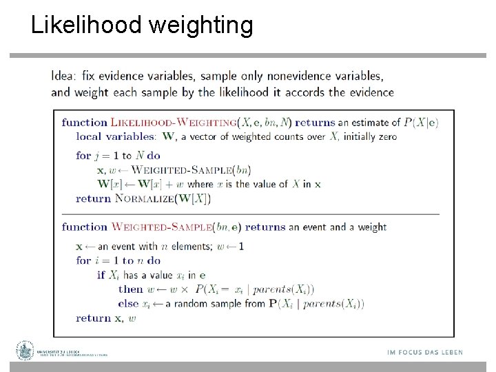 Likelihood weighting 