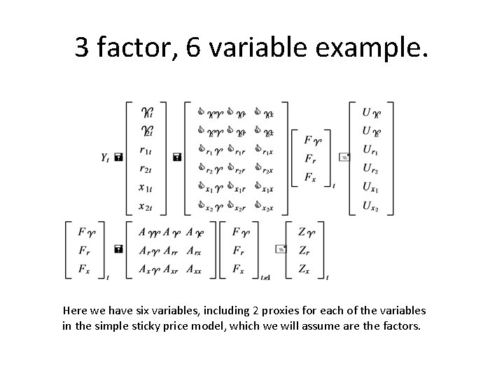 3 factor, 6 variable example. Here we have six variables, including 2 proxies for 3 factor, 6 variable example. Here we have six variables, including 2 proxies for