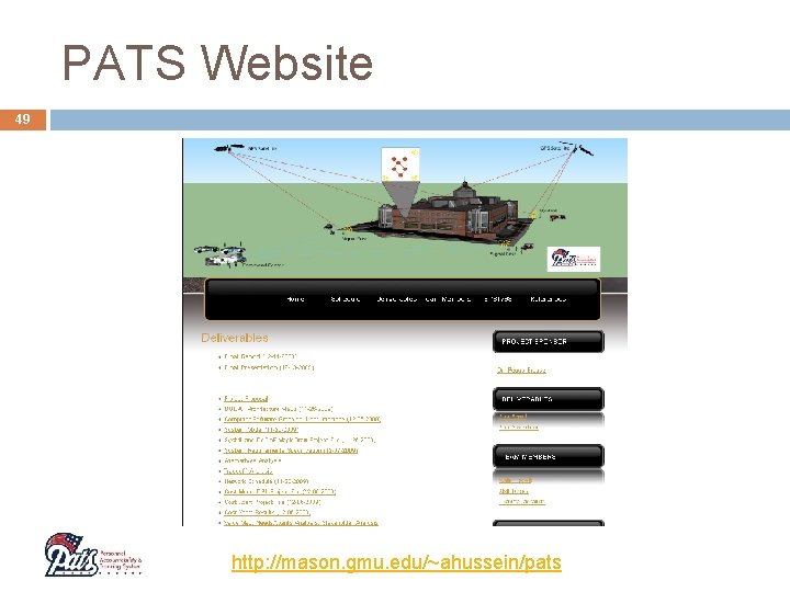 PATS Website 49 http: //mason. gmu. edu/~ahussein/pats 