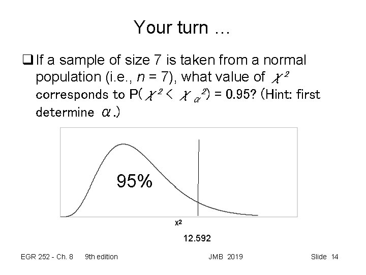 Your turn … q If a sample of size 7 is taken from a