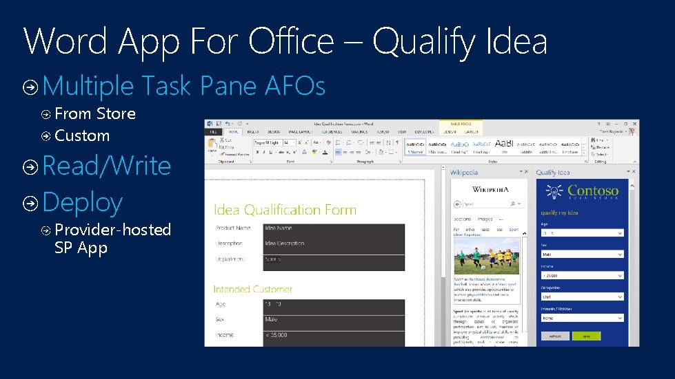 Word App For Office – Qualify Idea Multiple Task Pane AFOs From Store Custom Word App For Office – Qualify Idea Multiple Task Pane AFOs From Store Custom