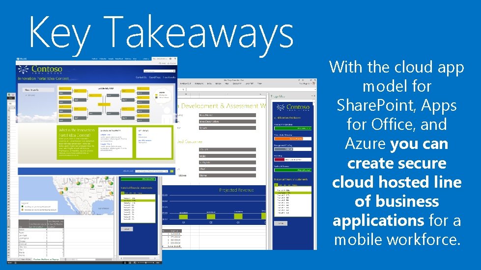 Key Takeaways With the cloud app model for Share. Point, Apps for Office, and Key Takeaways With the cloud app model for Share. Point, Apps for Office, and