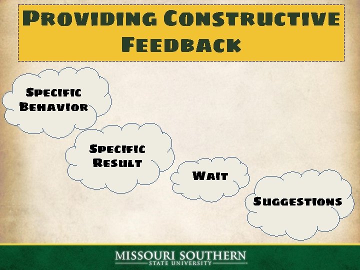 Providing Constructive Feedback Specific Behavior Specific Result Wait Suggestions 
