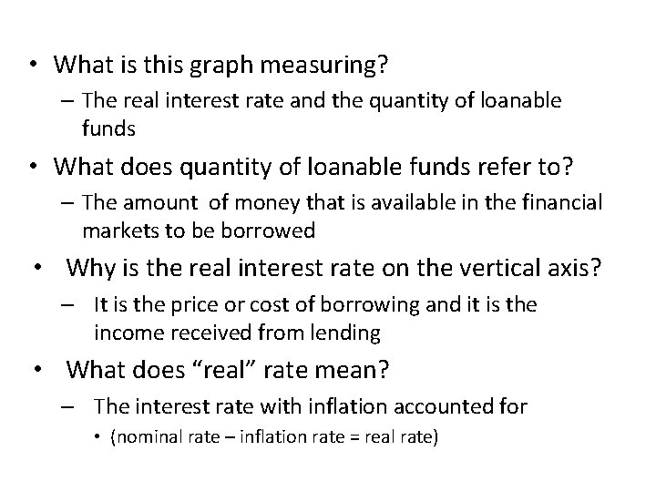 • What is this graph measuring? – The real interest rate and the