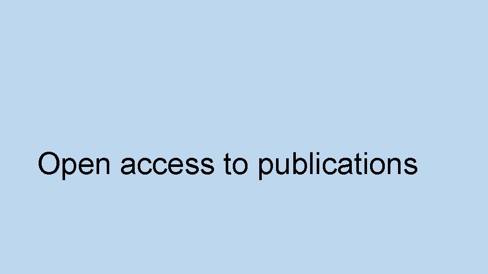 Open access to publications 