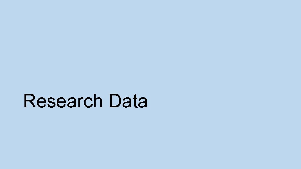 Research Data 