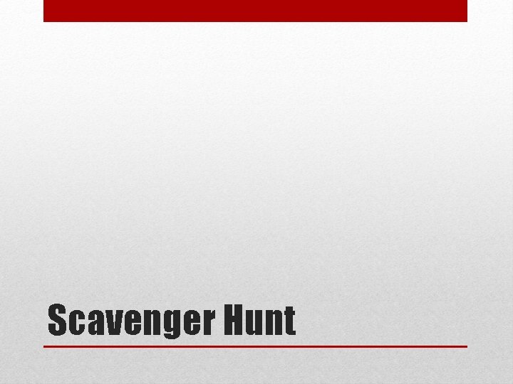 Scavenger Hunt 