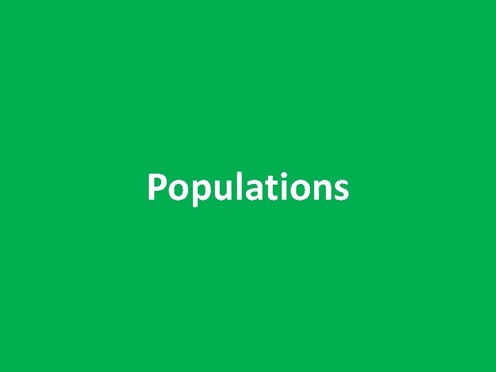 Populations 