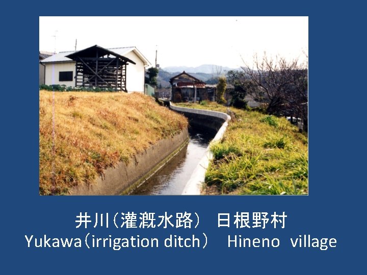 井川（灌漑水路）　日根野村 Yukawa（irrigation ditch） 　Hineno village 