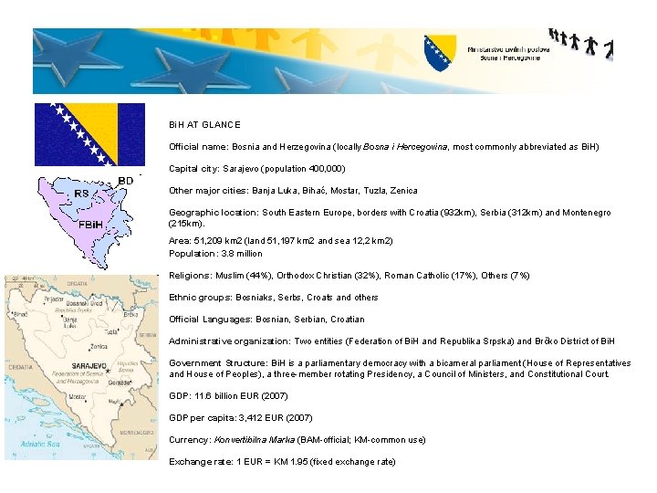 Bi. H AT GLANCE Official name: Bosnia and Herzegovina (locally Bosna i Hercegovina, most