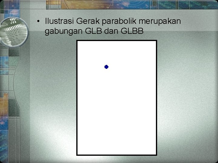  • Ilustrasi Gerak parabolik merupakan gabungan GLB dan GLBB 