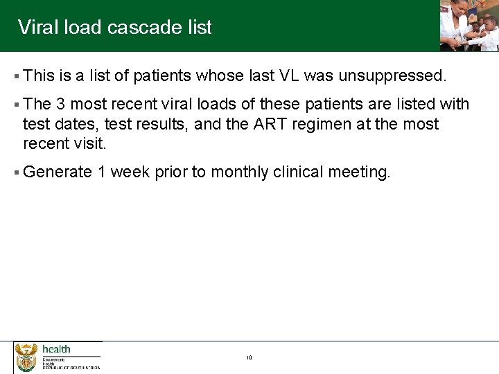 Viral load cascade list § This is a list of patients whose last VL