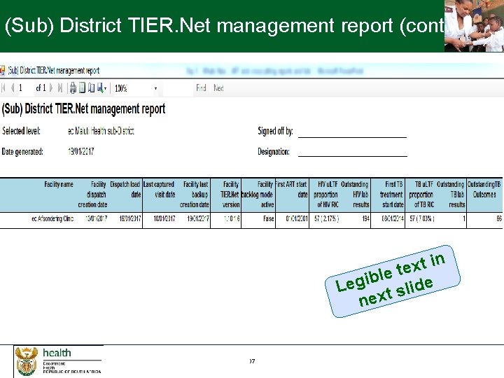 (Sub) District TIER. Net management report (cont. ) n i t x te e