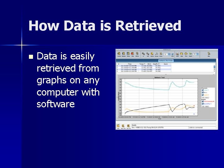 How Data is Retrieved n Data is easily retrieved from graphs on any computer