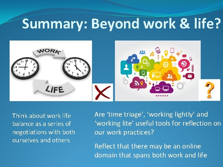 Summary: Beyond work & life? Think about work life balance as a series of