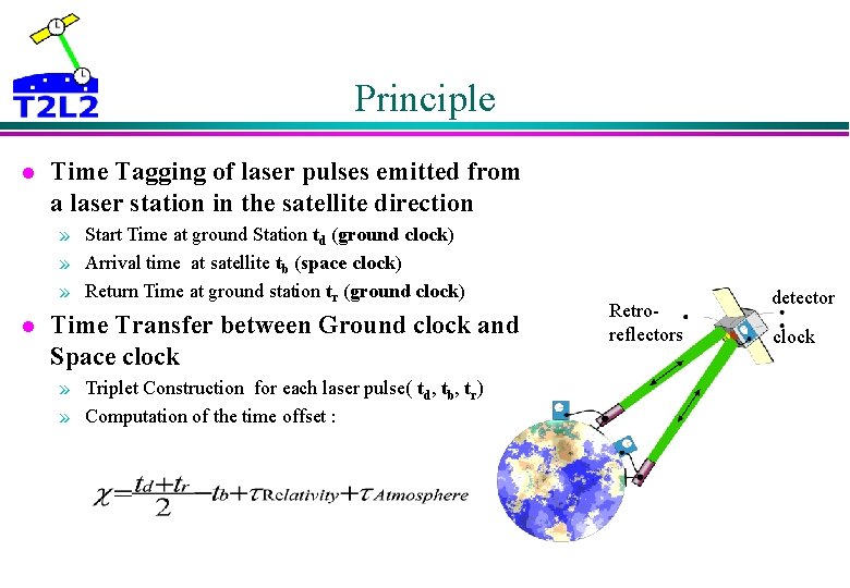 Principle l Time Tagging of laser pulses emitted from a laser station in the Principle l Time Tagging of laser pulses emitted from a laser station in the
