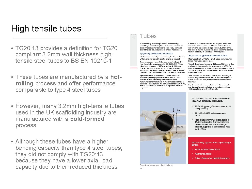 High tensile tubes • TG 20: 13 provides a definition for TG 20 compliant