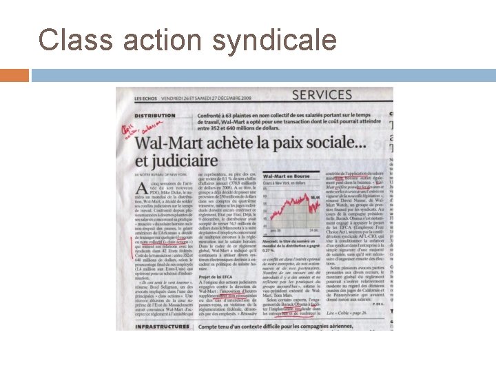 Class action syndicale 