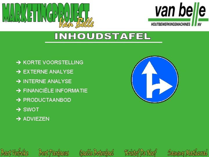  KORTE VOORSTELLING EXTERNE ANALYSE INTERNE ANALYSE FINANCIËLE INFORMATIE PRODUCTAANBOD SWOT ADVIEZEN 