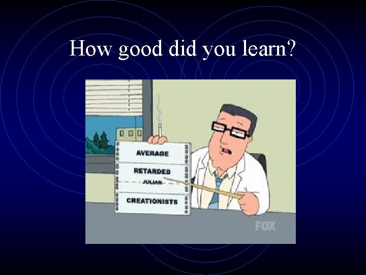 How good did you learn? 