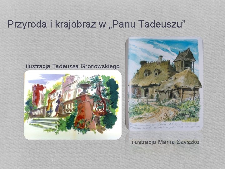 Przyroda i krajobraz w „Panu Tadeuszu” ilustracja Tadeusza Gronowskiego ilustracja Marka Szyszko 