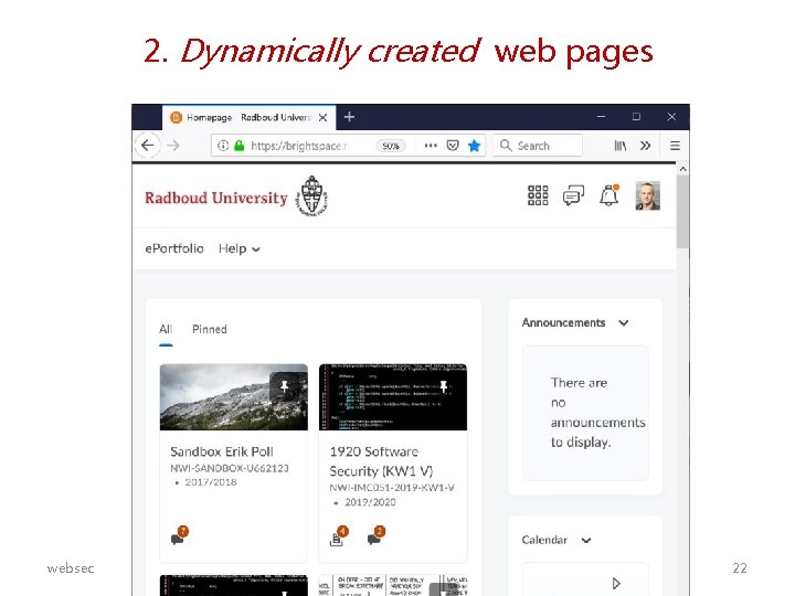 2. Dynamically created web pages websec 22 