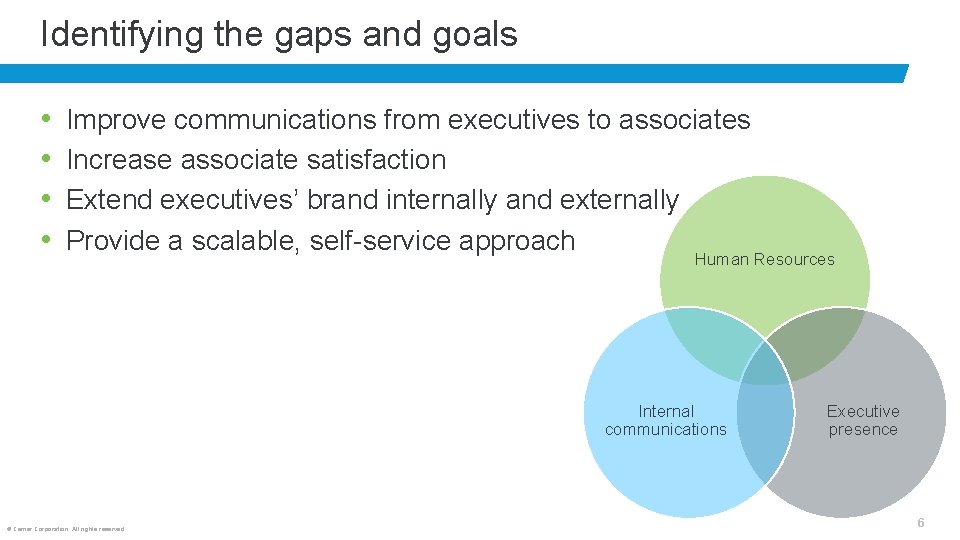 Identifying the gaps and goals • • Improve communications from executives to associates Increase