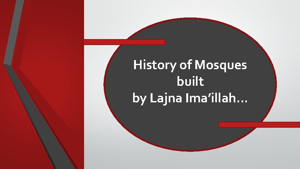 History of Mosques built by Lajna Ima’illah. . . 