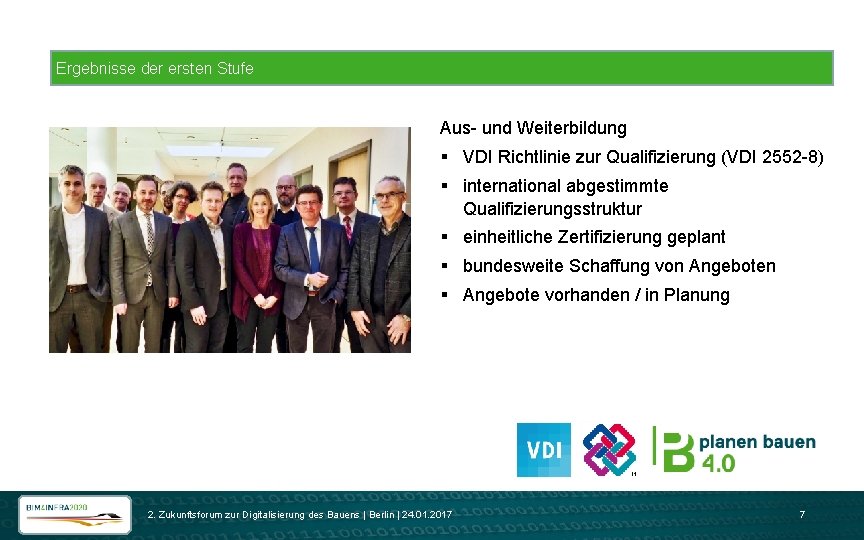 Ergebnisse der ersten Stufe Aus- und Weiterbildung § VDI Richtlinie zur Qualifizierung (VDI 2552 Ergebnisse der ersten Stufe Aus- und Weiterbildung § VDI Richtlinie zur Qualifizierung (VDI 2552