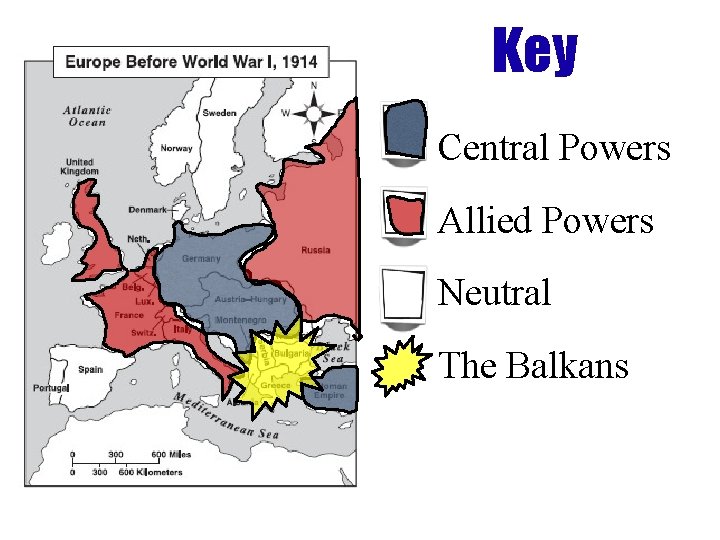 Key Central Powers Allied Powers Neutral The Balkans 