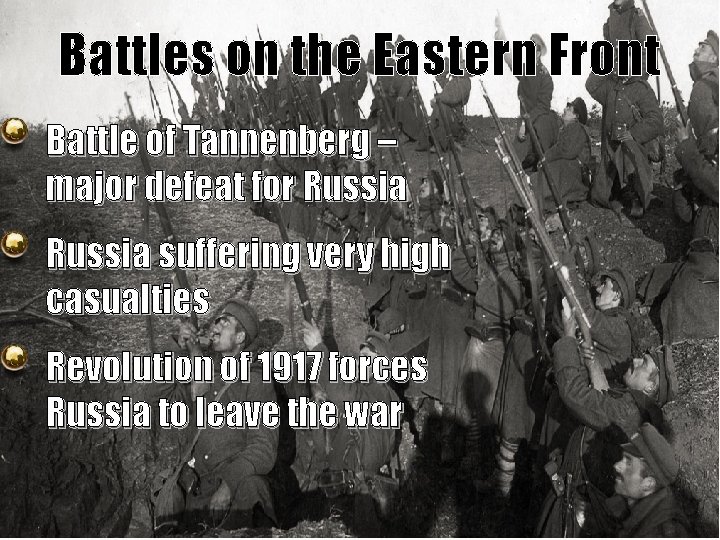Battles on the Eastern Front Battle of Tannenberg – major defeat for Russia suffering