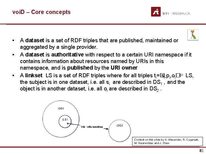 voi. D – Core concepts • • • A dataset is a set of