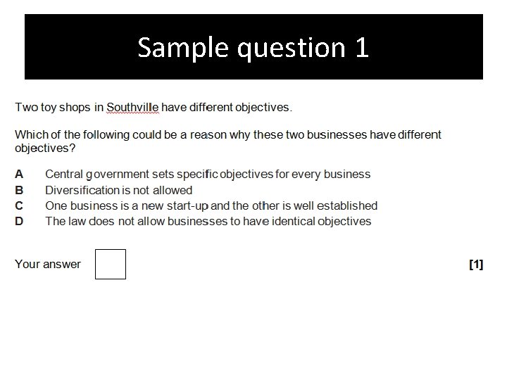 Sample question 1 