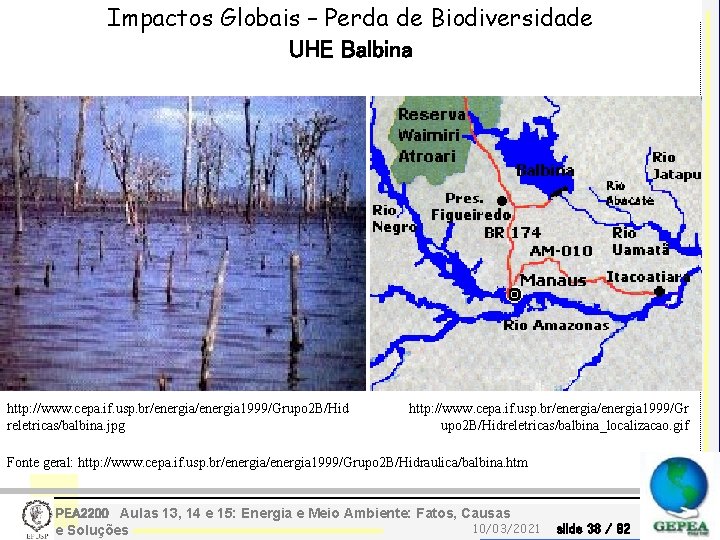 Impactos Globais – Perda de Biodiversidade UHE Balbina http: //www. cepa. if. usp. br/energia