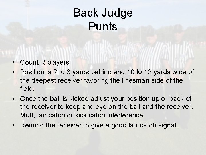 CFOA Back Judge Mechanics 2017 Back Judge Keys