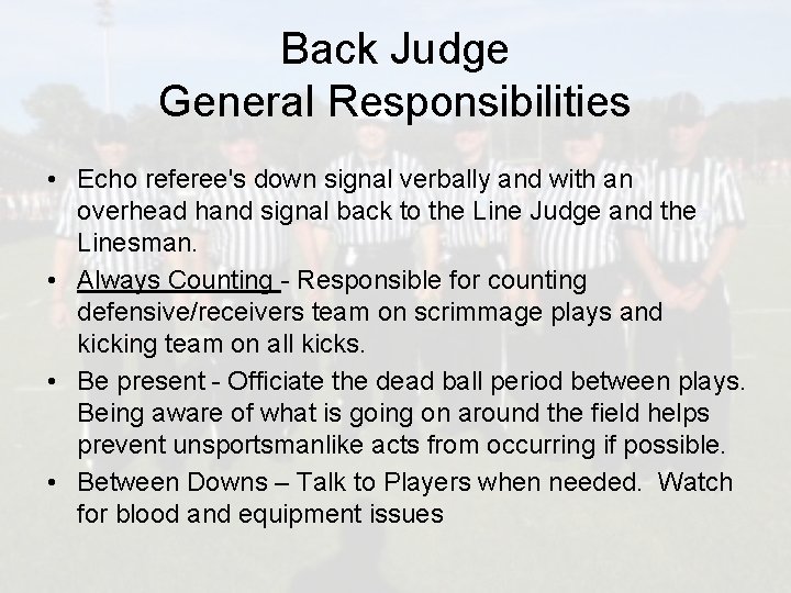 CFOA Back Judge Mechanics 2017 Back Judge Keys