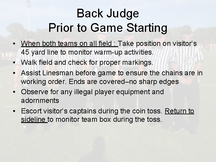 CFOA Back Judge Mechanics 2017 Back Judge Keys