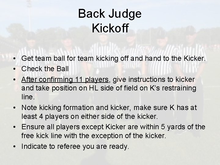 CFOA Back Judge Mechanics 2017 Back Judge Keys