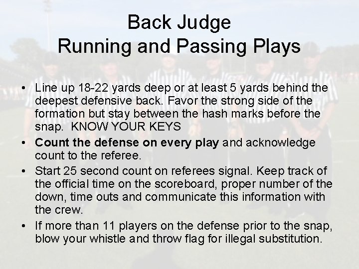 CFOA Back Judge Mechanics 2017 Back Judge Keys