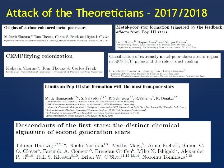 Attack of the Theoreticians – 2017/2018 
