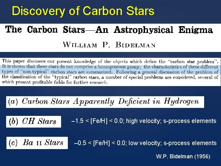 Discovery of Carbon Stars – 1. 5 < [Fe/H] < 0. 0; high velocity;