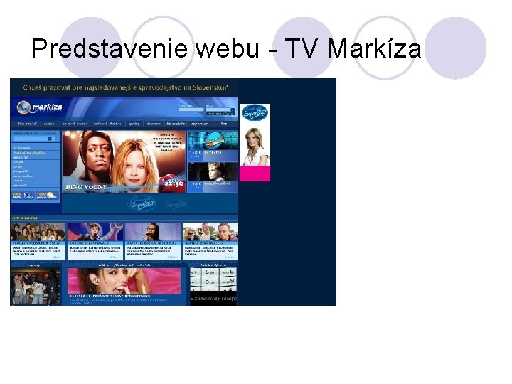 Predstavenie webu - TV Markíza 