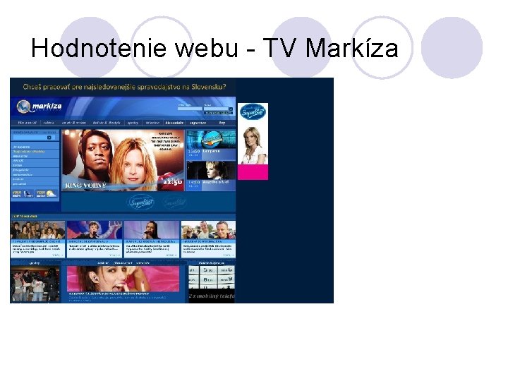 Hodnotenie webu - TV Markíza 