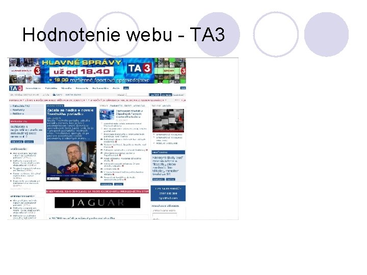 Hodnotenie webu - TA 3 